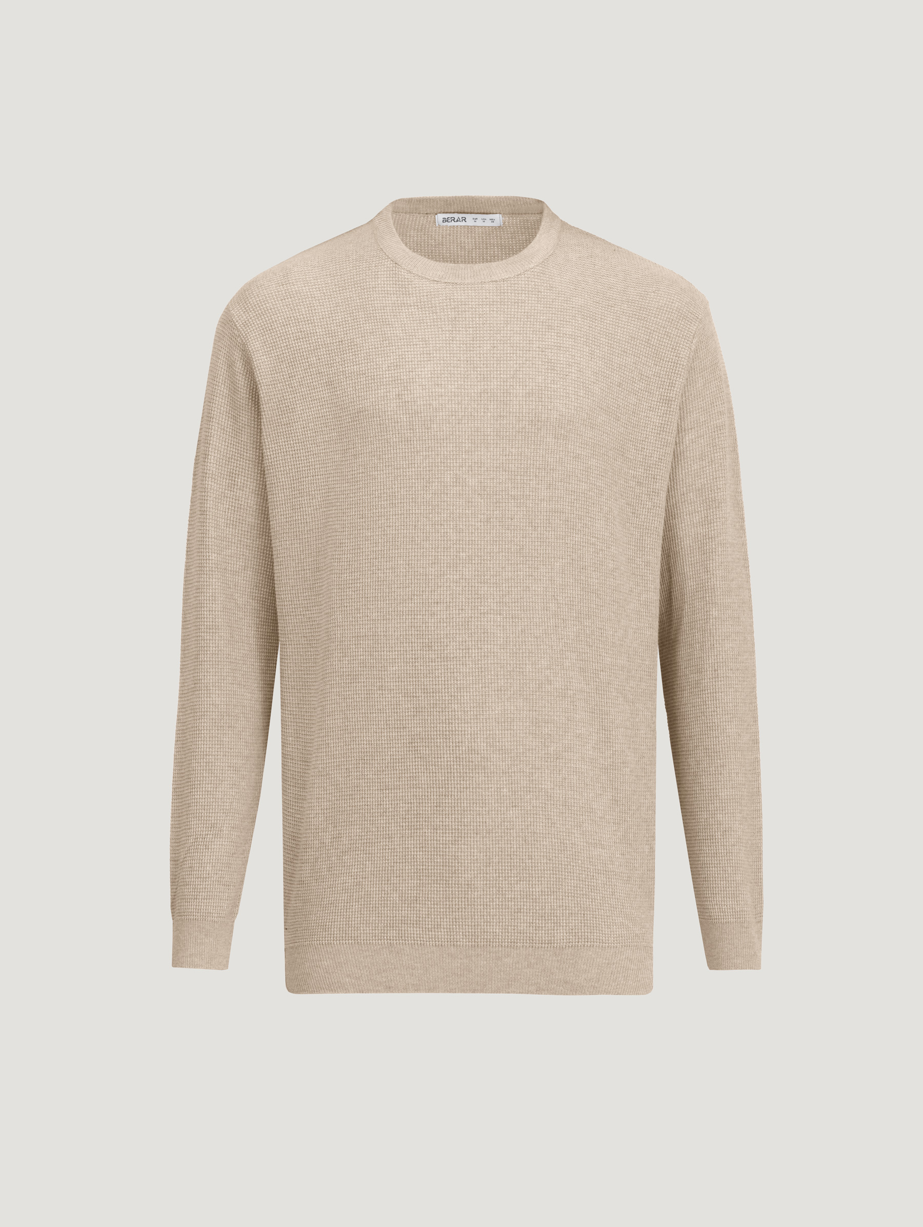 menwool-10421110701-cream-1 بافت یقه گرد - Image 1
